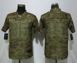 Women's Cleveland Browns #95 Myles Garrett Nike Camo 2018 Salute to Service Stitched NFL Limited Jersey