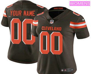 Women's Cleveland Browns Custom Vapor Untouchable Brown Team Color NFL Nike Limited Jersey