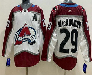 Women's Colorado Avalanche #29 Nathan MacKinnon White Stitched Jersey