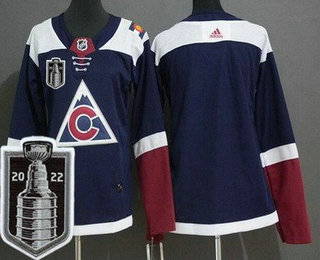 Women's Colorado Avalanche Blank Navy 2022 Stanley Cup Stitched Jersey
