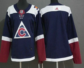 Women's Colorado Avalanche Blank Navy Alternate Stitched Jersey