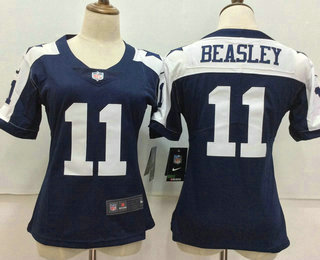 Women's Dallas Cowboys #11 Cole Beasley Blue Thanksgiving 2017 Vapor Untouchable Stitched NFL Nike Limited Jersey