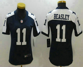 Women's Dallas Cowboys #11 Cole Beasley Navy Blue Thanksgiving 2017 Vapor Untouchable Stitched NFL Nike Limited Jersey