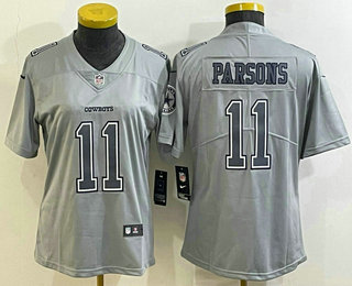 Women's Dallas Cowboys #11 Micah Parsons Grey Atmosphere Fashion 2022 Vapor Untouchable Stitched Nike Limited Jersey