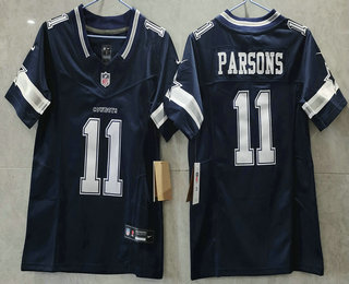 Women's Dallas Cowboys #11 Micah Parsons Navy Blue 2023 FUSE Vapor Stitched Jersey