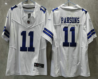 Women's Dallas Cowboys #11 Micah Parsons White 2023 FUSE Vapor Stitched Jersey