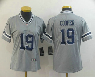 Women's Dallas Cowboys #19 Amari Cooper Grey 2019 Inverted Legend Stitched NFL Nike Limited Jersey