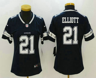 Women's Dallas Cowboys #21 Ezekiel Elliott Navy Blue 2017 Vapor Untouchable Stitched NFL Nike Limited Jersey