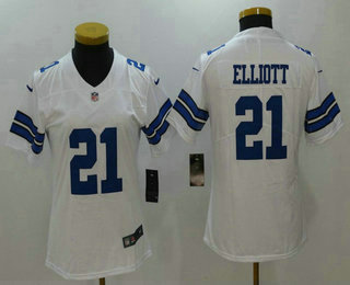 Women's Dallas Cowboys #21 Ezekiel Elliott White 2017 Vapor Untouchable Stitched NFL Nike Limited Jersey