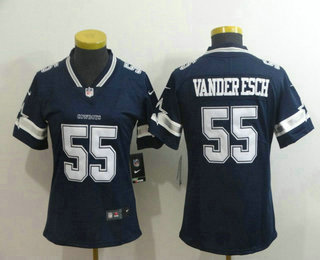 Women's Dallas Cowboys #55 Leighton Vander Esch Navy Blue Team Color 2017 Vapor Untouchable Stitched NFL Nike Limited Jersey