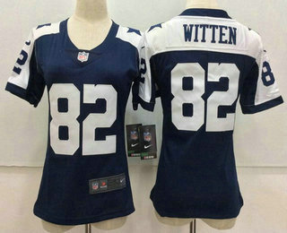 Women's Dallas Cowboys #82 Jason Witten Blue Thanksgiving 2017 Vapor Untouchable Stitched NFL Nike Limited Jersey