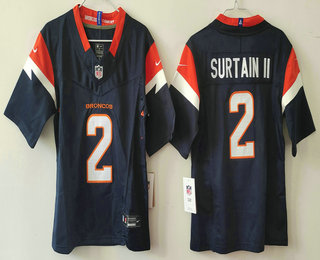 Women's Denver Broncos #2 Patrick Surtain II Limited Navy FUSE Vapor Jersey