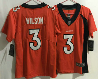 Women's Denver Broncos #3 Russell Wilson Orange 2022 Vapor Untouchable Stitched NFL Nike Limited Jersey