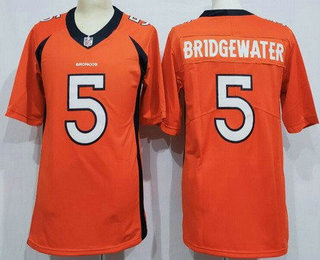 Women's Denver Broncos #5 Teddy Bridgewater Limited Orange Vapor Jersey