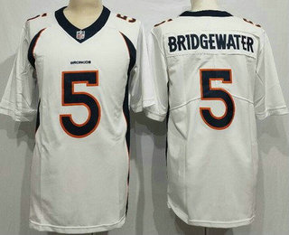 Women's Denver Broncos #5 Teddy Bridgewater Limited White Vapor Jersey