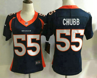 Women's Denver Broncos #55 Bradley Chubb Navy Blue Alternate 2018 Vapor Untouchable Stitched NFL Nike Limited Jersey