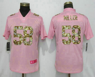 Women's Denver Broncos #58 Von Miller Pink Camo Fashion 2019 Vapor Untouchable Stitched NFL Nike Limited Jersey