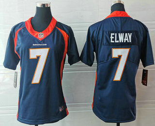 Women's Denver Broncos #7 John Elway Navy Blue 2017 Vapor Untouchable Stitched NFL Nike Limited Jersey