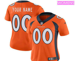 Women's Denver Broncos Custom Vapor Untouchable Orange Alternate NFL Nike Limited Jersey