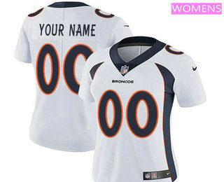 Women's Denver Broncos Custom Vapor Untouchable White Road NFL Nike Limited Jersey