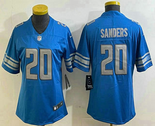 Women's Detroit Lions #20 Barry Sanders Limited Blue Vapor Jersey