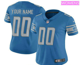 Women's Detroit Lions Custom Vapor Untouchable Blue Team Color NFL Nike Limited Jersey