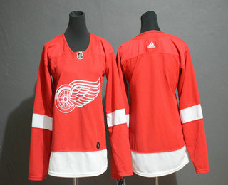 Women's Detroit Red Wings Blank Red Adidas Stitched NHL Jersey