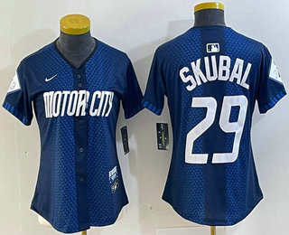 Women's Detroit Tigers #29 Tarik Skubal 2024 Navy City Connect Cool Base Limited Stitched Jersey