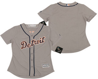 Women's Detroit Tigers Blank Alternate Grey MLB Cool Base Jersey