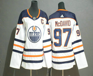 Women's Edmonton Oilers #97 Connor McDavid White Adidas Stitched NHL Jersey