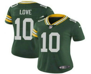 Women's Green Bay Packers #10 Jordan Love Limited Green Vapor Jersey