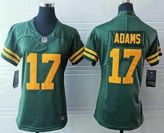 Women's Green Bay Packers #17 Davante Adams Green Yellow 2021 Vapor Untouchable Stitched NFL Nike Limited Jersey