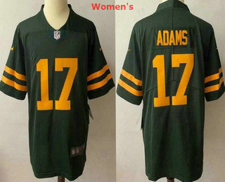 Women's Green Bay Packers #17 Davante Adams Green Yellow 2021 Vapor Untouchable Stitched NFL Nike Limited Jersey