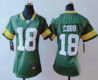 Women's Green Bay Packers #18 Randall Cobb Green 2017 Vapor Untouchable Stitched NFL Nike Limited Jersey