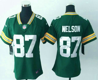 Women's Green Bay Packers #87 Jordy Nelson Green 2017 Vapor Untouchable Stitched NFL Nike Limited Jersey