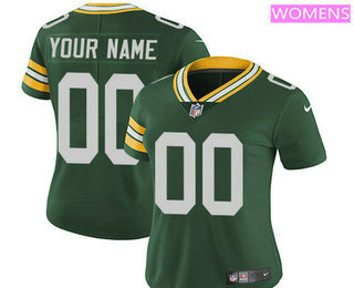 Women's Green Bay Packers Custom Vapor Untouchable Green Team Color NFL Nike Limited Jersey