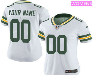 Women's Green Bay Packers Custom Vapor Untouchable White Road NFL Nike Limited Jersey