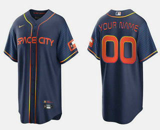Women's Houston Astros Active Player Custom 2022 Navy City Connect Cool Base Stitched Jersey