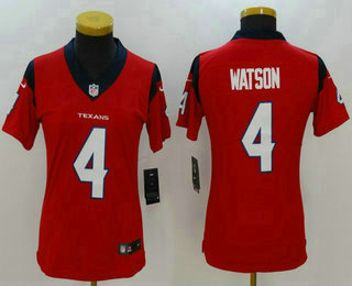 Women's Houston Texans #4 Deshaun Watson Red 2017 Vapor Untouchable Stitched NFL Nike Limited Jersey