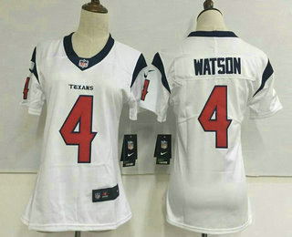 Women's Houston Texans #4 Deshaun Watson White 2017 Vapor Untouchable Stitched NFL Nike Limited Jersey