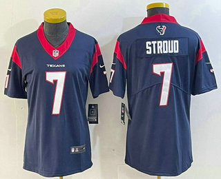 Women's Houston Texans #7 CJ Stroud Navy Blue 2022 Vapor Untouchable Stitched Nike Limited Jersey