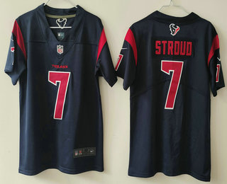 Women's Houston Texans #7 CJ Stroud Navy Blue New 2019 Color Rush Stitched Limited Jersey