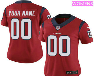 Women's Houston Texans Custom Vapor Untouchable Red Alternate NFL Nike Limited Jersey