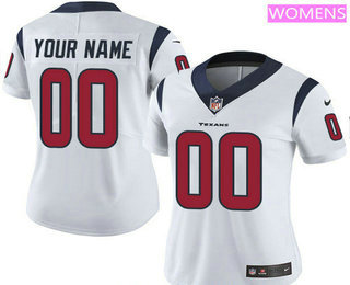 Women's Houston Texans Custom Vapor Untouchable White Road NFL Nike Limited Jersey