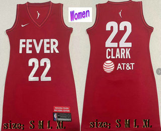 Women's Indiana Fever Caitlin Clark #22 Red Stitched Basketball Nike WNBA Dress