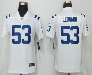 Women's Indianapolis Colts #53 Darius Leonard White 2017 Vapor Untouchable Stitched NFL Nike Limited Jersey