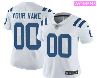 Women's Indianapolis Colts Custom Vapor Untouchable White Road NFL Nike Limited Jersey