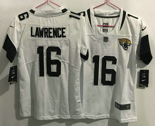 Women's Jacksonville Jaguars #16 Trevor Lawrence White 2021 Vapor Untouchable Stitched NFL Nike Limited Jersey