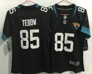 Women's Jacksonville Jaguars #85 Tim Tebow Black 2021 Vapor Untouchable Stitched NFL Nike Limited Jersey