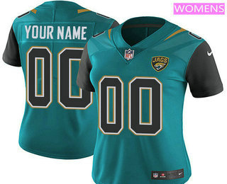 Women's Jacksonville Jaguars Custom Vapor Untouchable Teal Green Team Color NFL Nike Limited Jersey